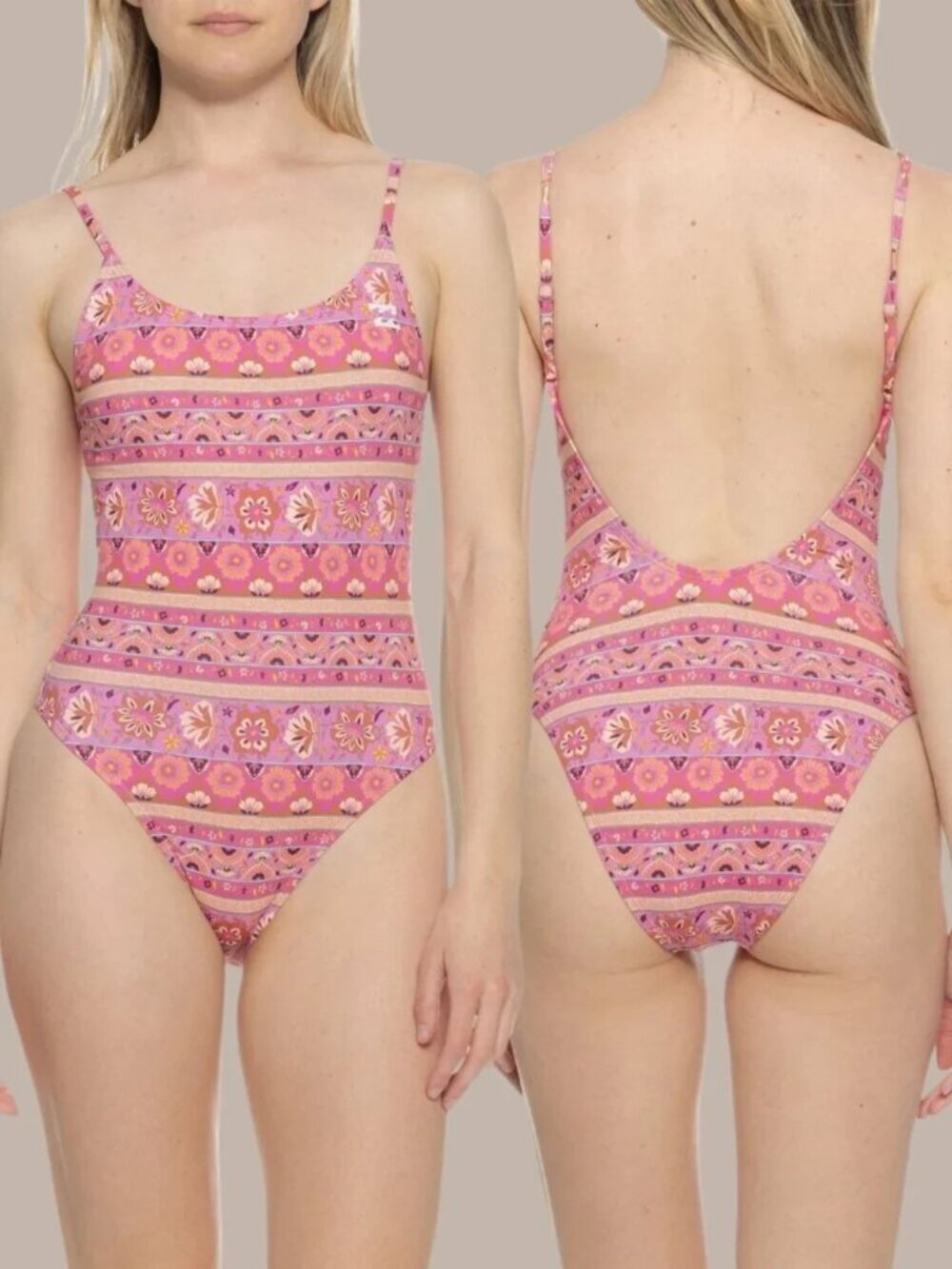 Billabong Beach Babe One Piece Swimsuit - Berry Pink - Size Small